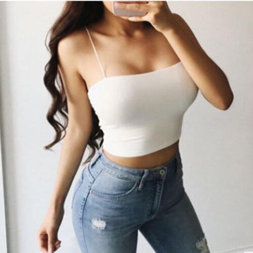 Summer Sexy Camis Women Crop Top Sleeveless Shirt Slim Lady Bralette Tops Strap Skinny Vest Femme Camisole