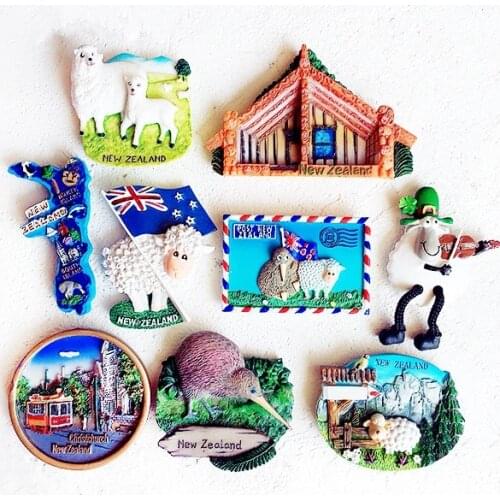 New Zealand Fag Sheep Kiwi Bird Maori Former Residence 3D Fridge Magnet Travel Souvenirs Refrigerator Magnetic Stickers