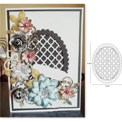 Metal cutting dies oval grid frame cut die mold decoration Scrapbook paper craft knife mould blade punch stencils dies