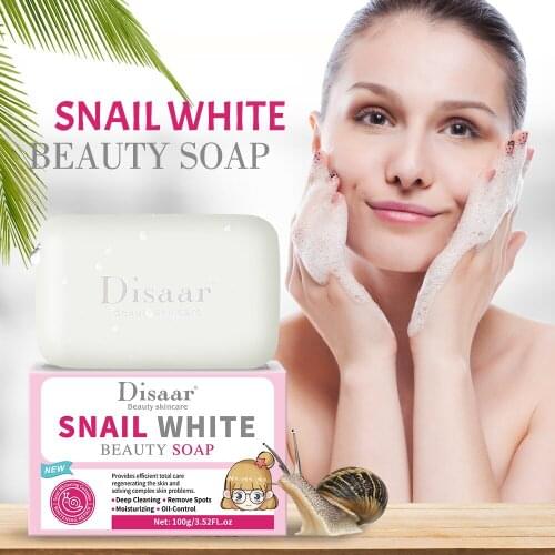 2021 100g Handmade Snail Whitening Moisturizing Soap Brighten Face Cleaning Oil Control Lighten Scars Dark Spot Soap Skin Care