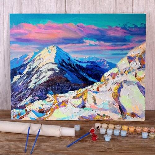Landscape Mount Syniak DIY Painting By Numbers Package Oil Paints 50*70 Picture By Numbers Photo Loft Picture For Handiwork