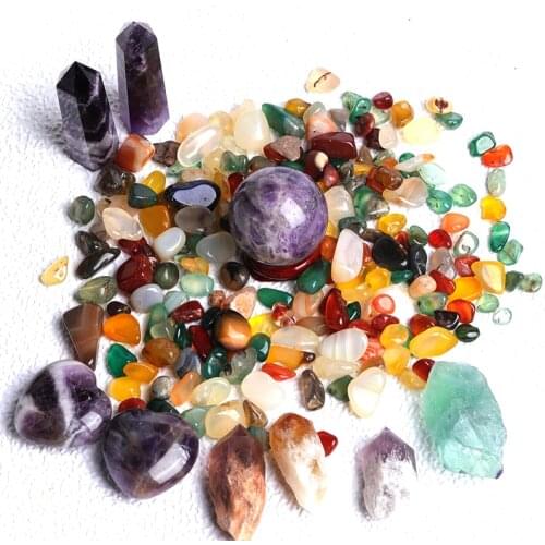 Natural Crystal Mixes Obelisks Balls And Pebbles With Colorful Mineral Samples Healing Gemstones For Wedding Decor Creative Gift