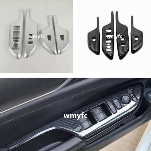 Car Interior ABS Door Armrest Window Lift Button Panel Cover Trim Decal Fit For 2016 2017 Honda Civic 10th Car Styling