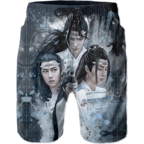 Promo The Untamed. Lan Wangji Anime Beach Breathable Quick Dry Novelty print The Untamed running Male Shorts