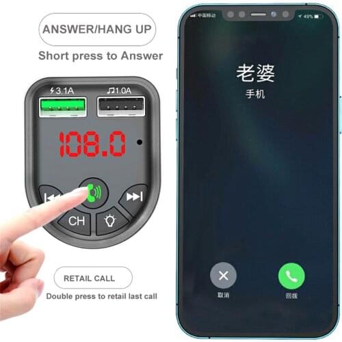 QC3.0 Dual USB Fast Charger Bluetooth 5.0 FM Transmitter Car Kit MP3 Modulator Player Wireless Handsfree Audio Receiver Adapter