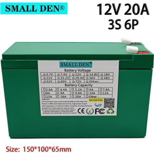 12V 20Ah 18650 lithium battery pack sprayer for backup power solar equipment monitoring Built-in BMS battery protection bracket