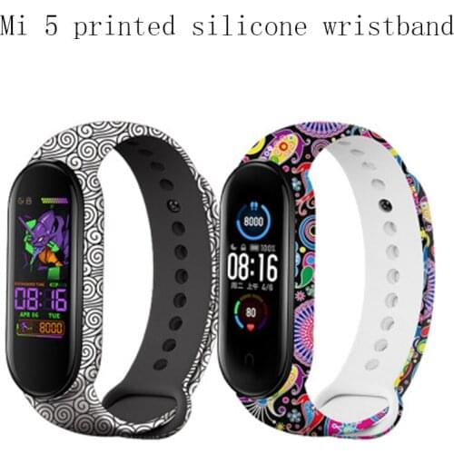 Suitable For Xiaomi Mi Band 5 New Silicone Strap For Mi Band 5 Watch Print TPU Replacement Strap Accessories Wristband