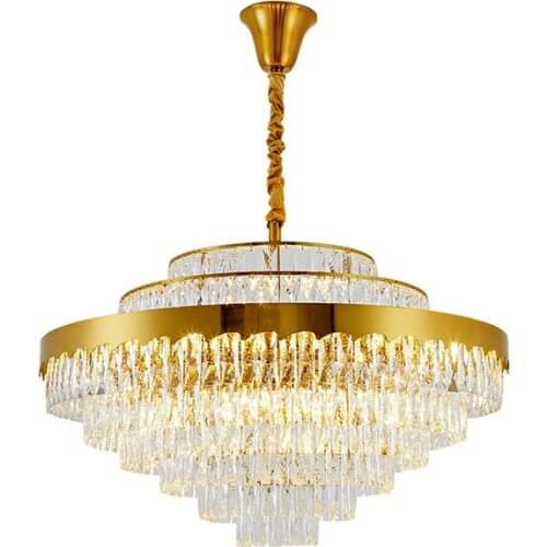 Luxury design crystal chandelier lighting gold kroonluchter AC110V 220v lustre moderne living room lamp