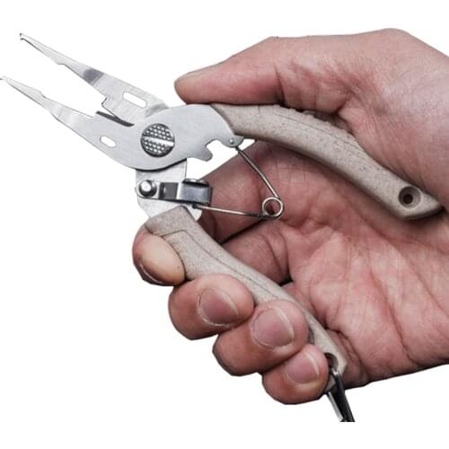 LINNHUE Stainless Steel Fishing Pliers For Fishing Accessories Mini Pliers Grip Split Ring Of Lures Fishing Scissors 2020