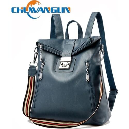 Chuwanglin Genuine Leather Anti-theft Backpack Female High-end Travel Bag Large-Capacity Leather Waterproof Schoolbags 6221119