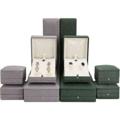Jewelry box storage custom factory direct gift box striped cloth creative earrings ring retro packaging box