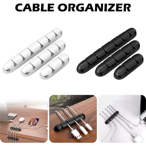 Silicone Cable Organizer Desktop Cord Holder Cable Clips Management Desk Accessories for Office Home Car Use
