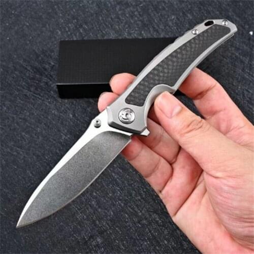 Folding Knife Original S35vn Steel Titanium Alloy Devil Wing 60-61HRC High Hardness Handle Outdoor Survival Hunting Camping Tool