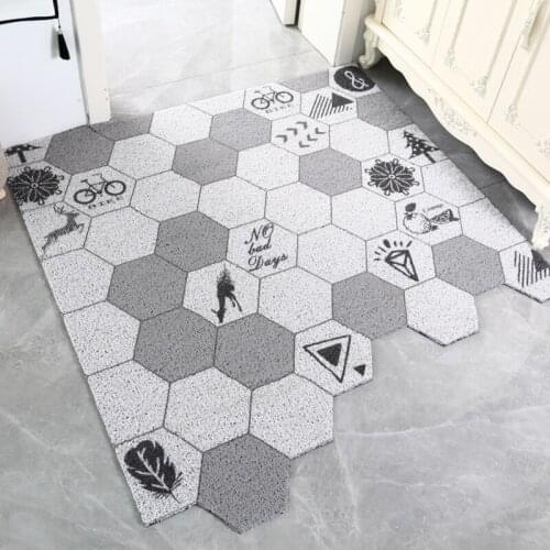 Ins Modern Style Floor Mat Carpet Hallway Porch Living Room Home Door Mat Carpet Can Be Cut Custom Pattern PVC Non-slip Door Mat