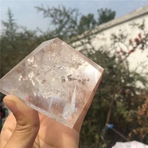 Unique large size natural clear quartz mineral crystal pyramid Tower healing crystals gemstone spirituality tower home decor