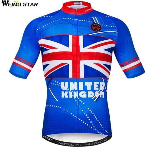 Weimostar UK Pro Cycling Clothing Summer Uniform Cycling Jersey Shirt Men Short Sleeve Team Sport Bicycle Wear MTB Bike Jersey