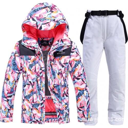 Womens Ski Suit New Thick Warm Snowboard Jacket And Snow Pants Suit Female Winter Windproof Waterproof Jacket Snow Sports Suit