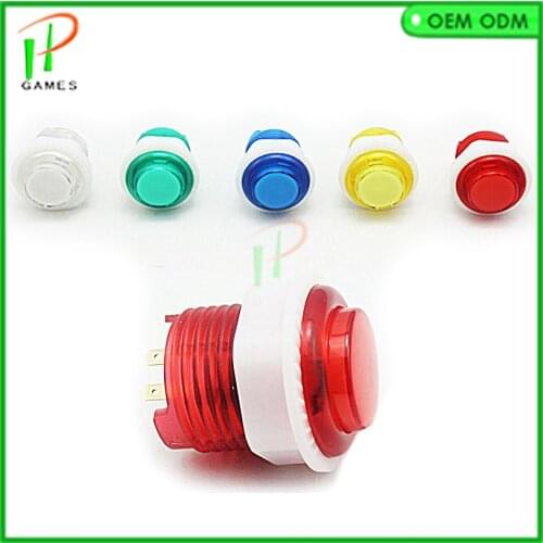 1PCS 24mm Arcade 5v Led Illuminated Push Buttons With Built-in Micro Switch LED light for DIY arcade game accessories