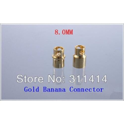 10pairs/lot 8.0mm 8mm Golden Banana Connectors Plug Set For RC Battery ESC Brushless Motor High Quality Retail Dropshipping
