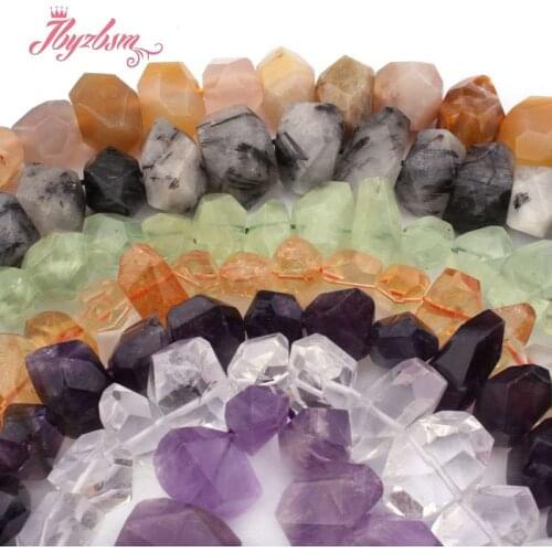 10x15-12x18mm Faceted Crystal,Agates Rutilated Natural Stone LooseBead For DIY Necklace Bracelet Jewelry Making 15"Free Shipping