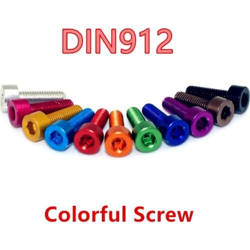 20pcs M3*6/8/10/12 Aluminum Hex Socket head Cap Screw Anodized 11 Colors Aluminum Bolts Decorative screw for Diy Model