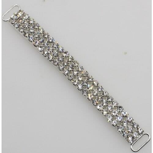2018 high quality 1pc 3 Rows Can be stretched Bikini Connectors/Buckle Metal chain Rhinestone swimming bridal dress decorate