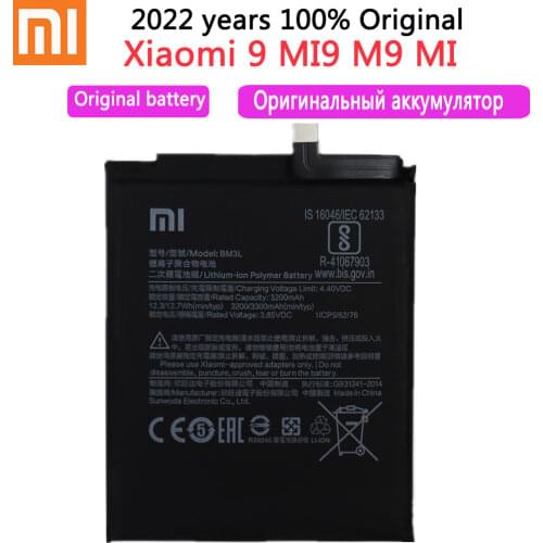 2021 years Xiaomi New Original Phone Battery BM3L 3300mah Battery for Xiaomi 9 MI9 M9 MI 9 Replacement Batteries
