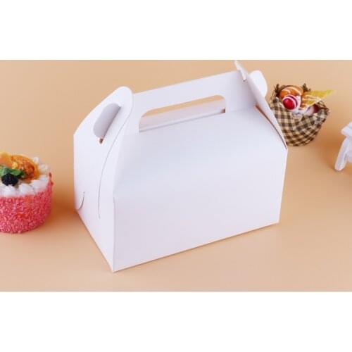 50pcs 16.2*9*8cm White/Kraft Paper Mousse portable Box gift packaging boxes Cookie Candy cake gift boxes Event Party Supplies