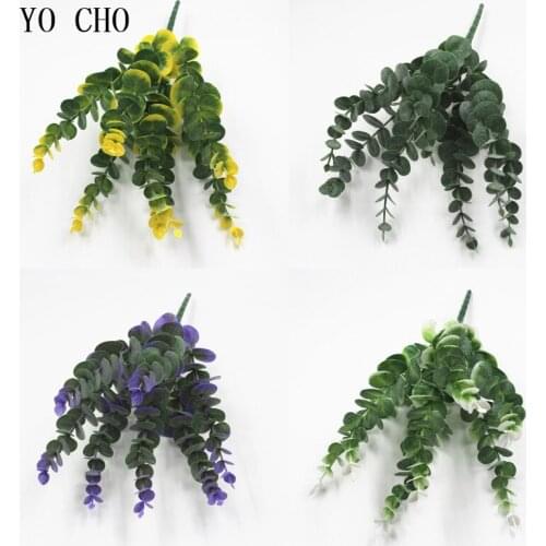 75cm Red Eucalyptus Artificial Leaves Tree Branch 3 Branches Green Faux Tree Leaves Plant Wedding Home Decor Plastic Fake Plants