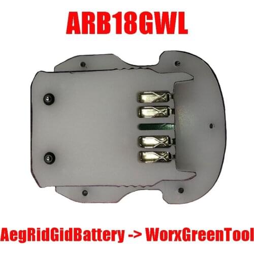 L1830R Adapter ARB18GWL Converter Use AEG RIDGID 18V Li-ion Battery on Worx Green 20V Large Foot Lithium Power Tool