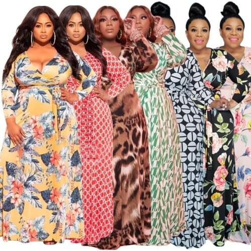 African Dresses For Women 2021 Africa Clothes Dress Print Dashiki Ladies Clothing Africa Office Lady Dress Plus Size 5XL 4XL