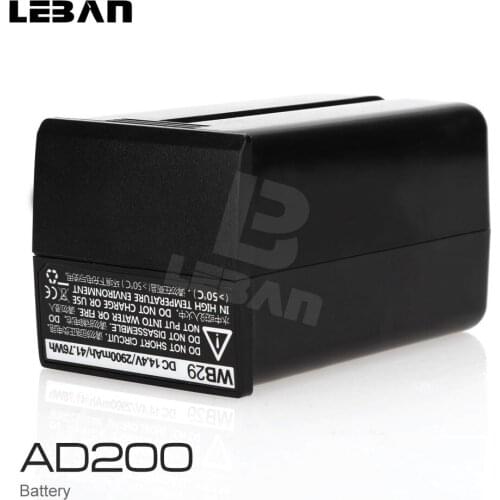 Free DHL Godox AD200 Battery WB29 Pack 14.4V 2900mAh for AD200 Flashes (AD200 Battery WB-29)