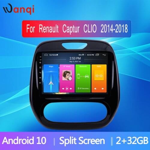 9 Inch 2+32GB for Renault Captur CLIO 2014 2015 2016-2018 Android10 GPS Navigation Car Audio System Support WiFi BT SWC