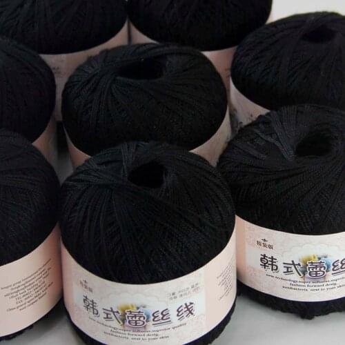 Free Shipping 8Balls X50g New Soft Hand Knitting High Quality 100% Cotton Crocheted Yarn Black 16111