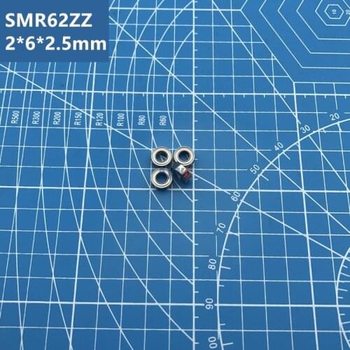 Free Shipping high quality 10pcs SMR62ZZ (2*6*2.5 mm) Stainless Steel thin wall deep groove Ball Bearings Shielded SMR62Z SMR62