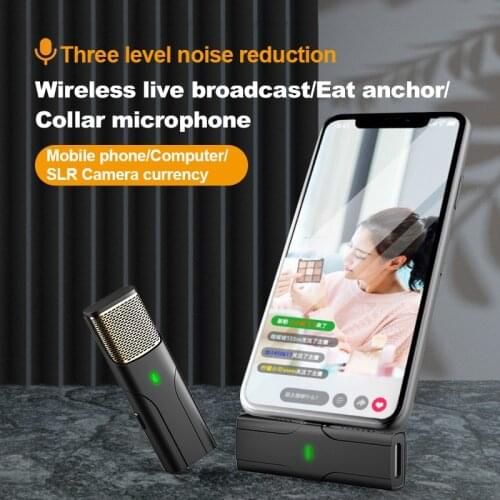 LEORY DX10 Wireless Lavalier Microphone MIC Adapter Professional Recording Live Streaming Webcast Game for ios Phone Camer PC