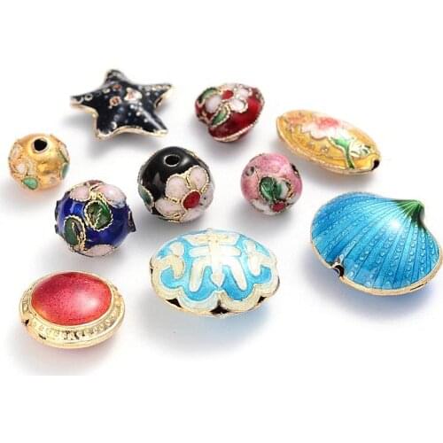Handmade Imitation Cloisonne Beads Spacers Loose Bead for DIY Jewelry Bracelet Making about 3~20mm wide 6~25mm long hole: 1~2mm