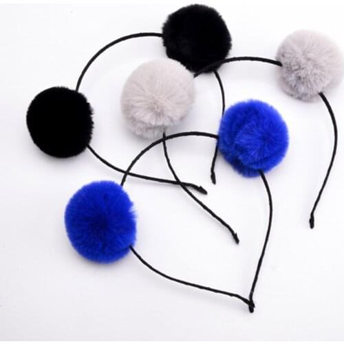 Childrens Headwear Headband Cute Autumn and Winter Plush Ball Girls Hair Headband Hair Band Pretty Hair Accessories