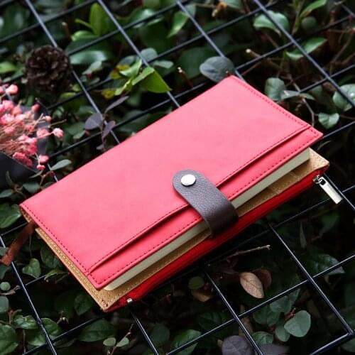 Travel Retro Notebook A6 Planner Diary Loose Leaf Carry Book With Zipper Bag Card Space Business For Students Sketchbook