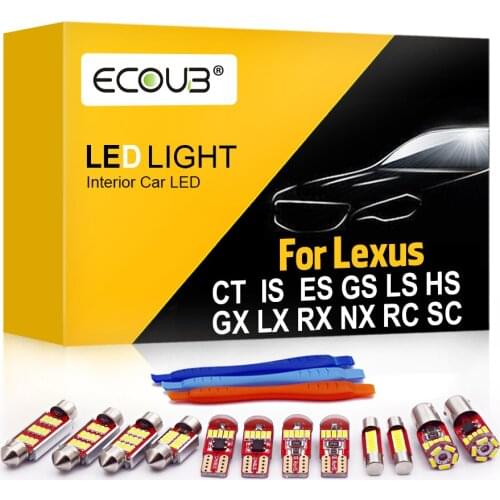 Interior LED Light Kit Bulbs for Lexus CT IS ES GS LS HS GX LX RX NX RC SC Map Dome Indoor Trunk Car Interior LED Kit Update
