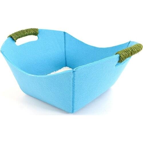 Cat Basket Felt Pet Nest With Hemp Rope Handle Soft Lamb Breathable Wearproof Small Dog Cushion Kitten Cats House Beds Mat