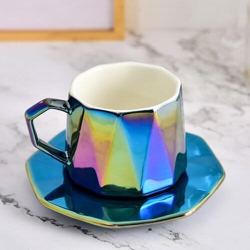 Bone China Afternoon Tea Cup Gold Rimmed Coffee Cup Set Gold Plated Mugs Stainless Steel Spoon Breakfast Milk Cup Dessert Tray