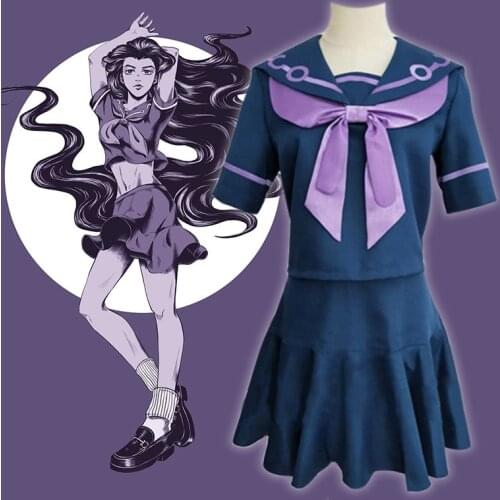Anime JoJos Bizarre Adventure Cosplay Costume Yukako Yamagishi Uniform Women Dress Sailor Suits JOJO Outfits Full Set Halloween