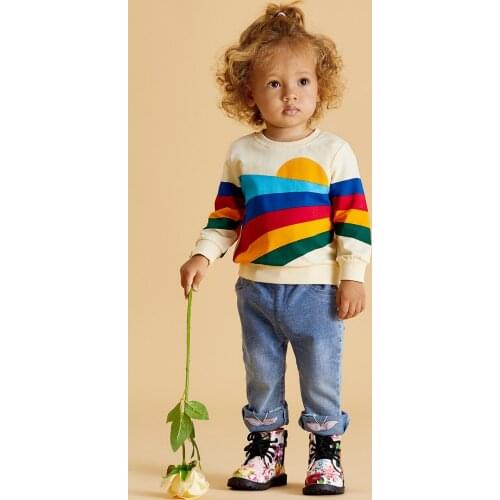 Trendy Rainbow Print Pullover for Baby and Toddler Boy