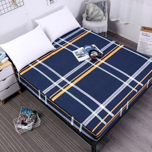 New Printing Bed Mattress Cover Waterproof Mattress Protector Pad Fitted Sheet Separated Water Bed Linens with Elastic52