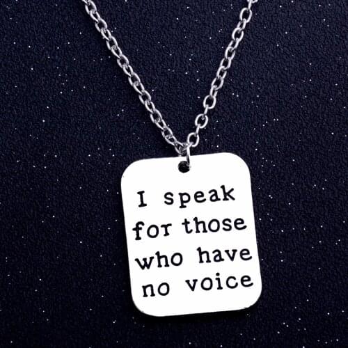 Animal Rescue Necklace I Speak For Those Who Have No Voice Paw Print Pendant Necklace Veterinary Veterinarian Dog Lovers Jewelry