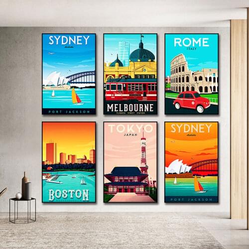New York Paris Sydney Texas Mexico City Posters and Prints on Canvas Wall Art Nordic Picture For Living Room Home Decor Unframe