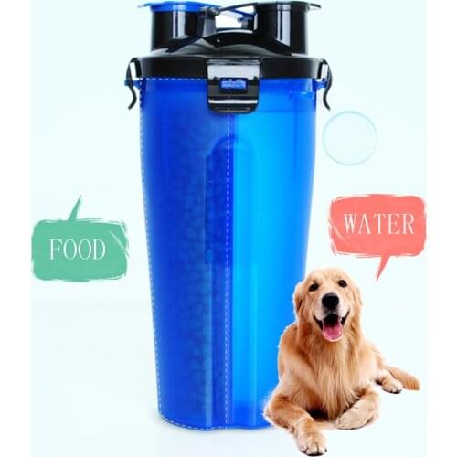 Portable 2 in 1 Pet Food Water Container Feed Bowl Outdoor Dog Feeding Supplies Pet Feeder Water Dispenser Pet Dog Water Bottle