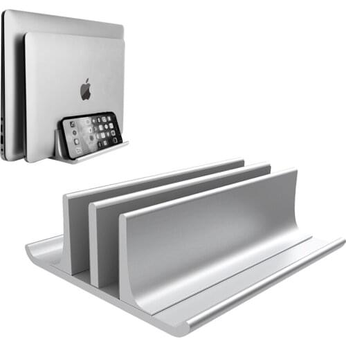 Adjustable metal stand laptop stand, new design 2 slot aluminum alloy desktop double stand