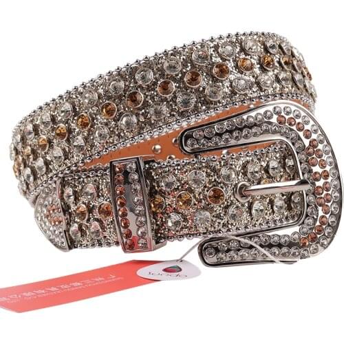 Y2k Belt Diamond Belt Leather Strap Men Rhinestone Cowgirl Belt Luxury Waist Adjustable Crystal Studded Belt Western Waistband